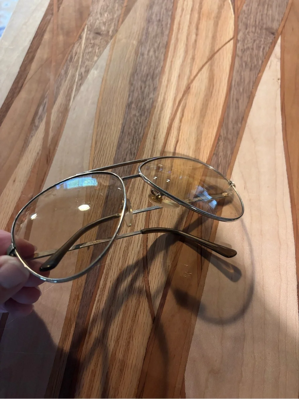 Vintage Serengeti Aviator Sunglasses - light Brown Lenses with Gold Frame